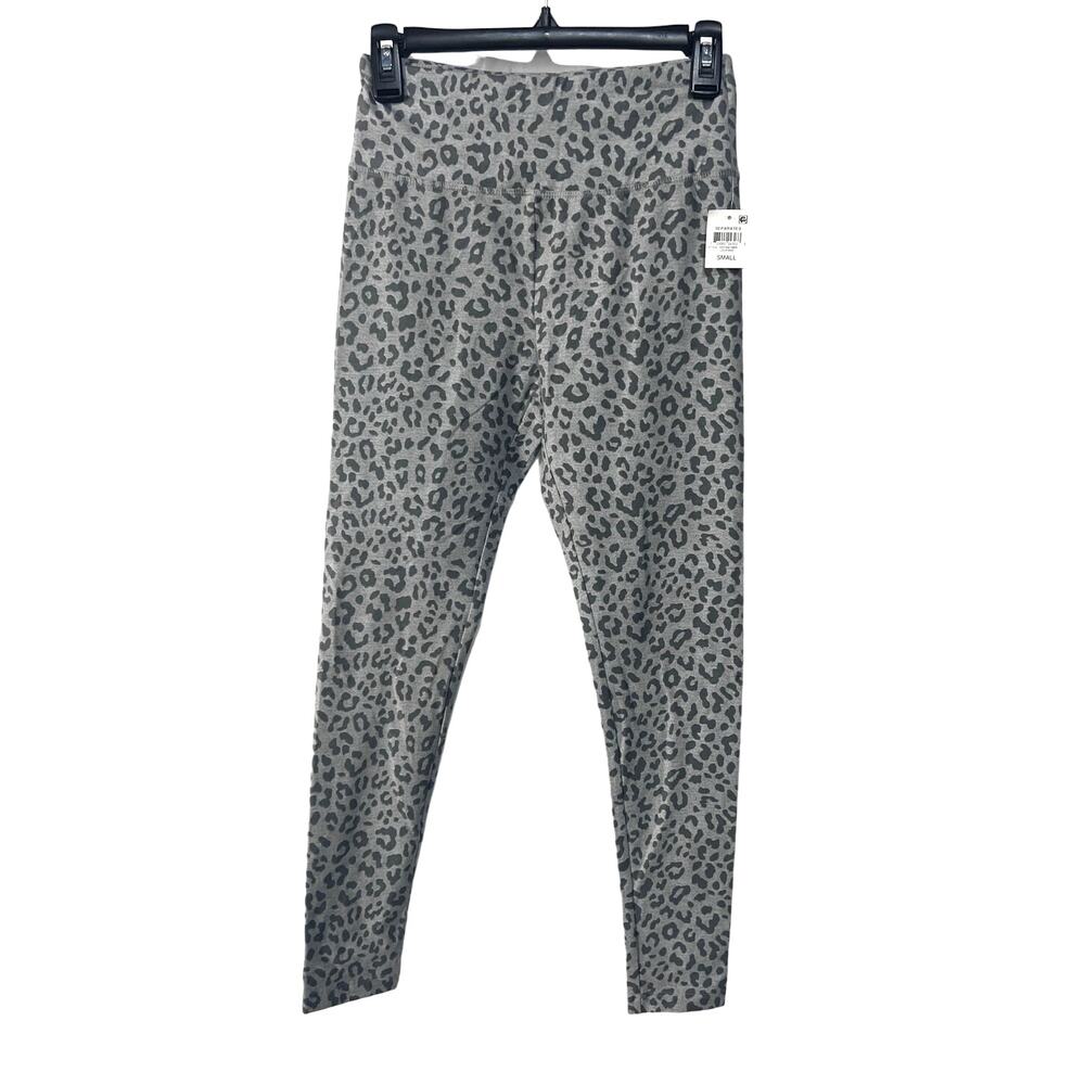 JENNI WOMENS SMALL SLEEP LOUNGE LEGGING LEOPARD ANIMAL PRINT GREY NEW!